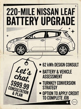 Load image into Gallery viewer, Nissan Leaf 62 kWh Battery Upgrade & Turnkey Swap Service