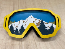 Load image into Gallery viewer, 3D Ski Goggles CNC Cut Handmade Art - Lemon Yellow RGB Deluxe