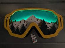 Load image into Gallery viewer, 3D Ski Goggles CNC Cut Handmade Art - Lemon Yellow RGB Deluxe