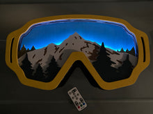 Load image into Gallery viewer, 3D Ski Goggles CNC Cut Handmade Art - Lemon Yellow RGB Deluxe