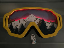 Load image into Gallery viewer, 3D Ski Goggles CNC Cut Handmade Art - Lemon Yellow RGB Deluxe