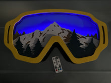 Load image into Gallery viewer, 3D Ski Goggles CNC Cut Handmade Art - Lemon Yellow RGB Deluxe