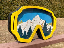 Load image into Gallery viewer, 3D Ski Goggles CNC Cut Handmade Art - Lemon Yellow
